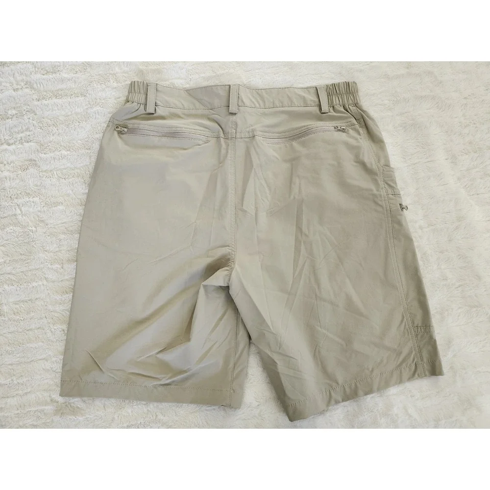 Shallowlulu Men's Size W34 L10 Nylon/Spandex Tan‎ Tactical Cargo Hiking Shorts